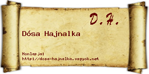 Dósa Hajnalka névjegykártya